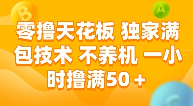 零撸天花板，独家满包技术 不养机 一小时撸满50+【揭秘】-大伟资源网