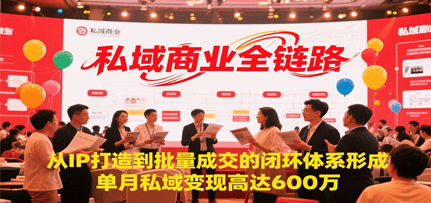 私域商业全链路，从IP打造到批量成交的闭环体系形成，单月私域变现600万-大伟资源网