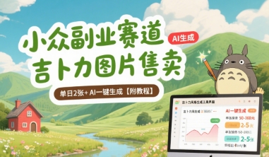 小众副业赛道 吉卜力图片售卖 单日2张+ AI一键生成【附教程】-大伟资源网