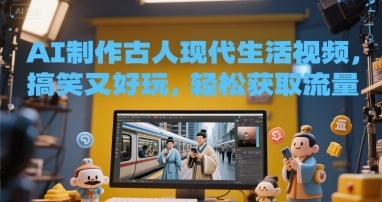 AI制作古人现代生活视频，搞笑又好玩，轻松获取流量-大伟资源网