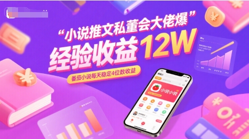 小说推文私董会大佬爆单经验分享收益12W，番茄小说每天稳定4位数收益-大伟资源网
