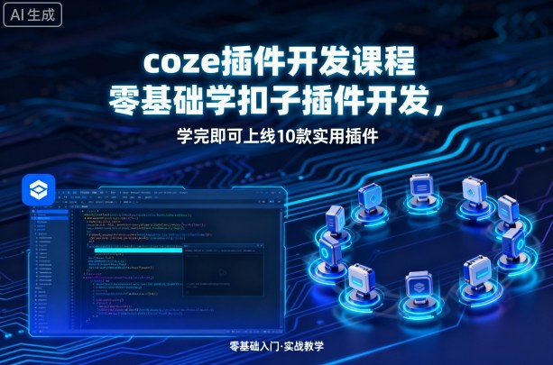 coze插件开发课程，零基础学扣子插件开发，学完即可上线10款实用插件-大伟资源网