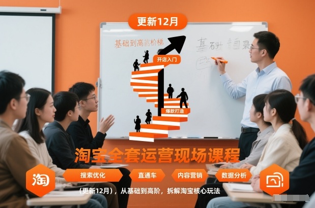 淘宝全套运营现场课程(更新12月)，从基础到高阶，拆解淘宝核心玩法-大伟资源网