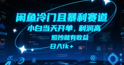 闲鱼冷门且暴利赛道，小白当天开单，利润高，照抄就有收益，日入1k+【揭秘】-大伟资源网