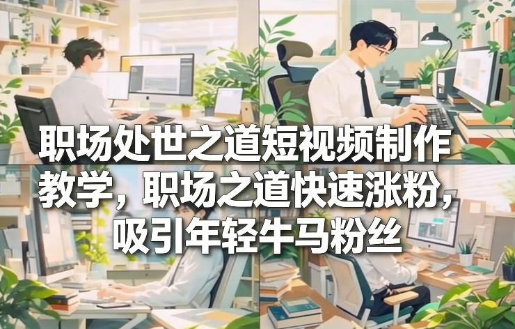 职场处世之道短视频制作教学，职场之道快速涨粉，吸引年轻牛马粉丝-大伟资源网