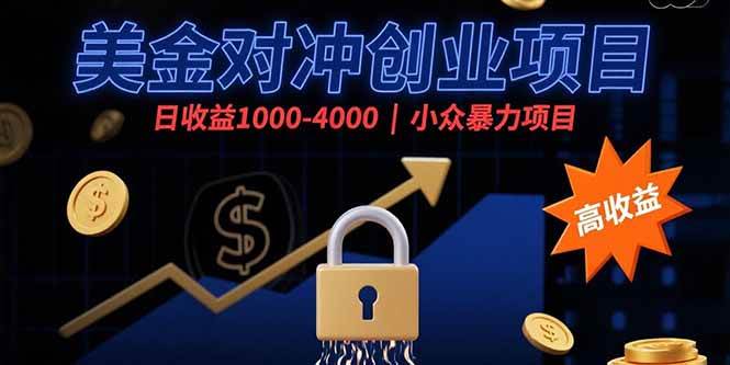 （15642期）美金对冲创业项目，日收益1000-4000，小众暴力项目-大伟资源网