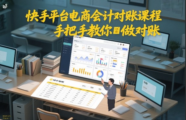 快手平台电商会计对账课程，手把手教你做对账-大伟资源网