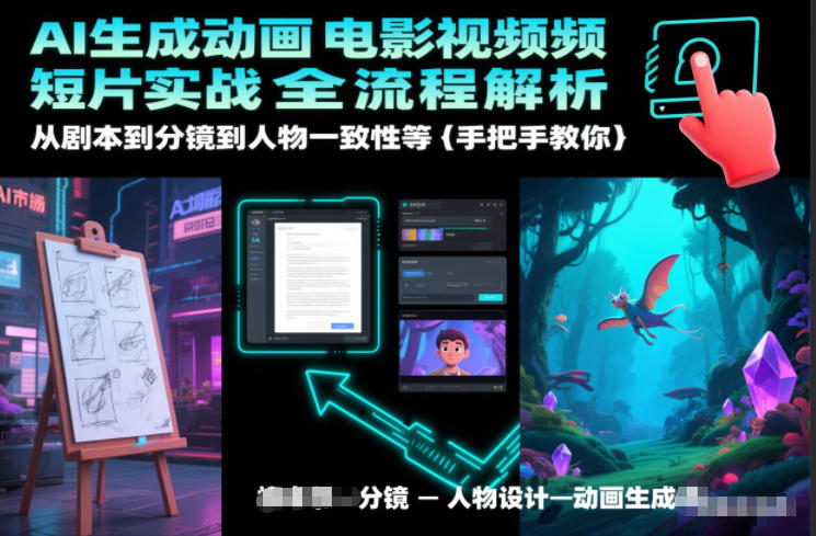 AI生成动画电影视频短片实战全流程解析，从剧本到分镜到人物一致性等手把手教你-大伟资源网