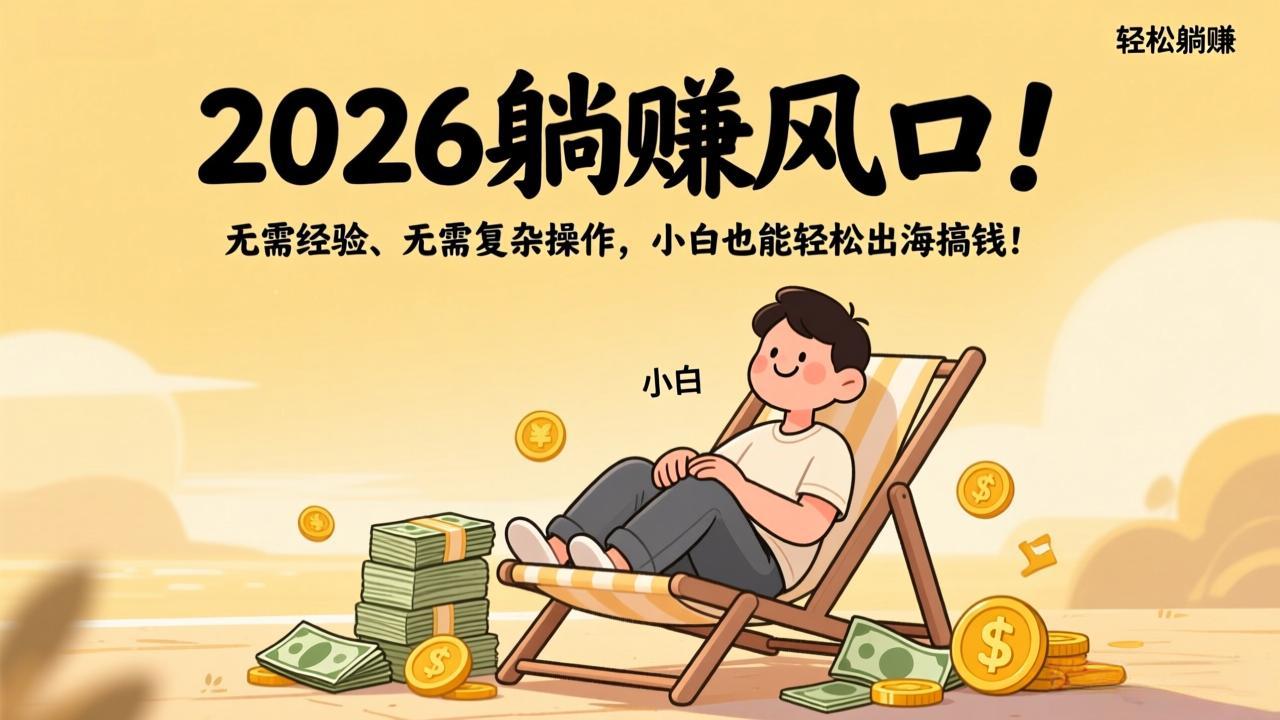 2026躺赚风口！无需经验、无需复杂操作，小白也能轻松出海搞钱！-大伟资源网