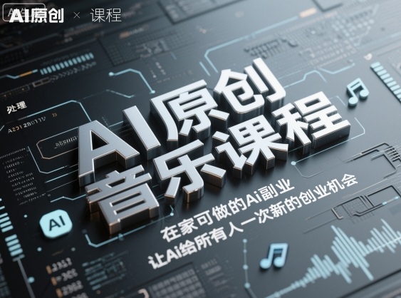 AI原创音乐课程，在家可做的Ai副业，让Ai给所有人一次新的创业机会-大伟资源网