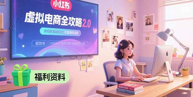 （15387期）虚拟电商全攻略2.0，开店选品实操流程，账号定位、货源发布、笔记发布技巧-大伟资源网