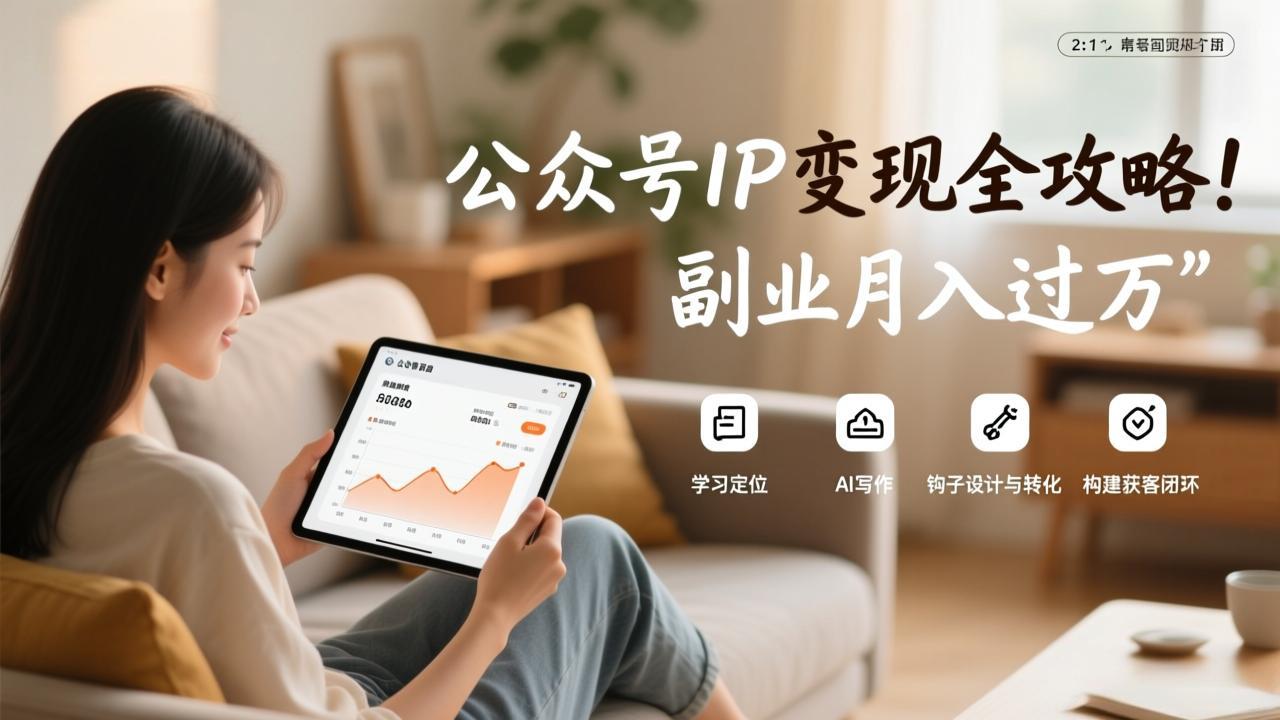 公众号IP变现全攻略，学习定位、AI写作、钩子设计与转化，构建获客闭环，副业月入过万-大伟资源网