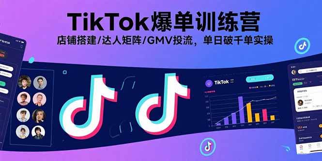 （15920期）TikTok爆单训练营，店铺搭建/达人矩阵/GMV投流，单日破千单实操-大伟资源网