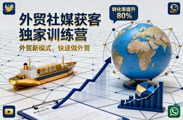 外贸社媒获客独家训练营，外贸新模式，快速做外贸(更新26年2月)-大伟资源网