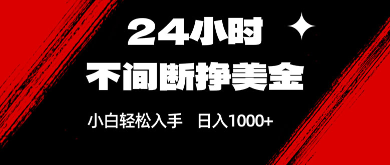 24小时不间断挣美金，小白轻松上手，日入1000+-大伟资源网