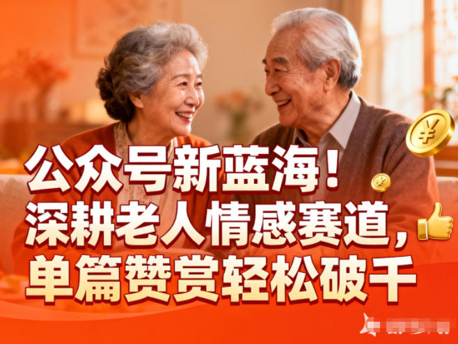 公众号新蓝海！深耕老人情感赛道，单篇赞赏轻松破1k-大伟资源网