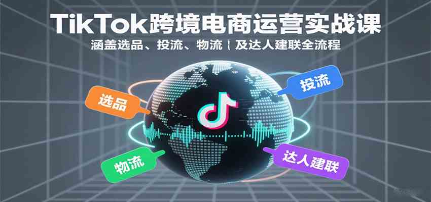 TikTok跨境电商运营实战课：涵盖选品、投流、物流及达人建联全流程-大伟资源网