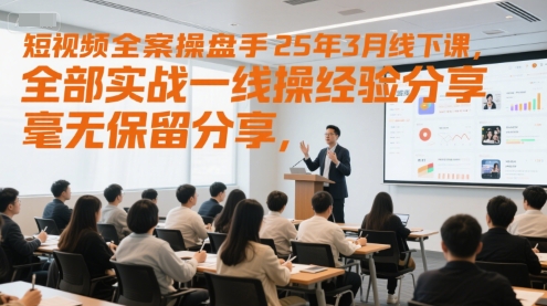 短视频全案操盘手25年3月线下课，全部实战一线操盘手经验分享，毫无保留分享，全是干货-大伟资源网
