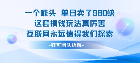 一个噱头单日卖了980米 这套搞钱玩法真厉害 互联网永远值得我们探索-大伟资源网