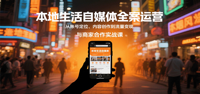 本地生活自媒体全案运营，从账号定位、内容创作到流量变现与商家合作实战课-大伟资源网