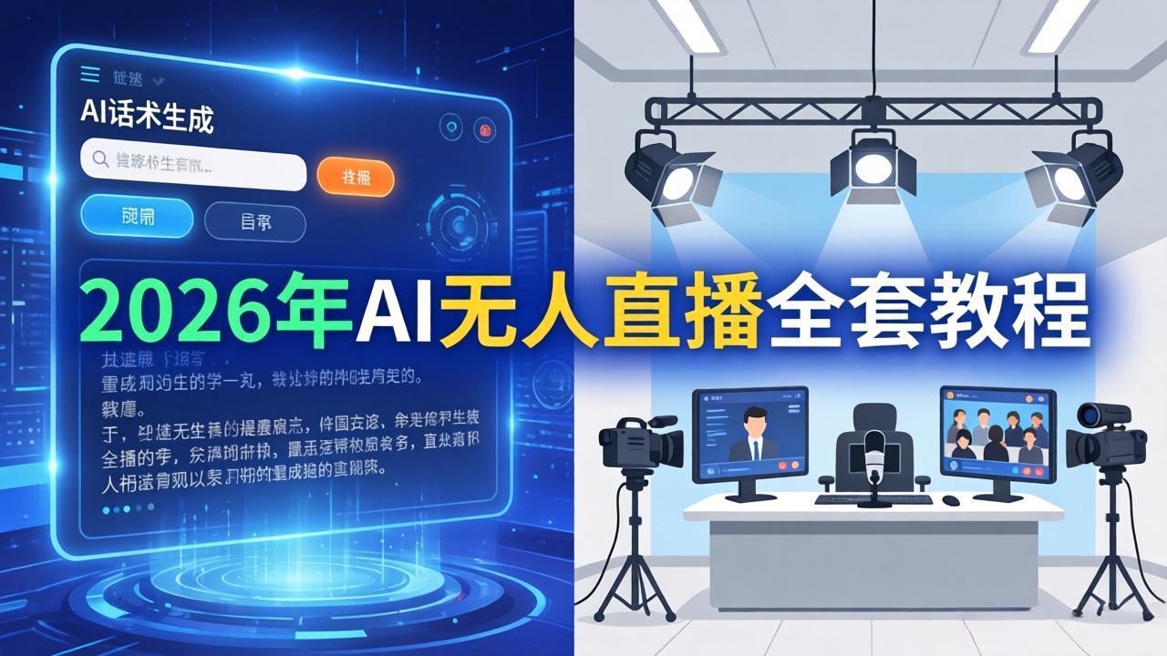 2026年AI无人直播全套教程：OBS安装+软件配置+直播间搭建+话术生成+一键开播实操-大伟资源网