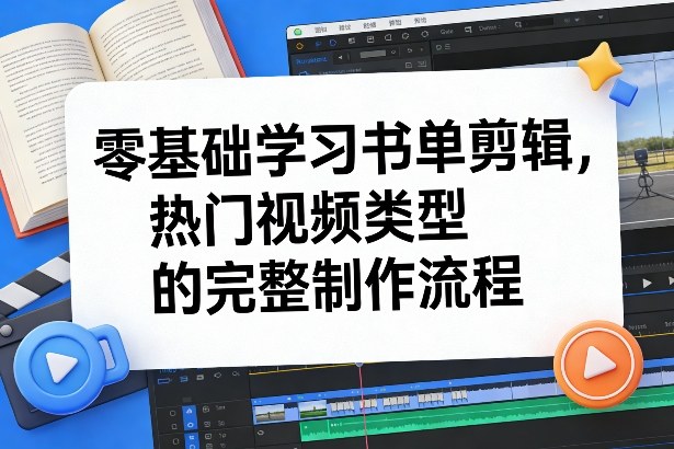 零基础学习书单剪辑，热门视频类型的完整制作流程(更新2026)-大伟资源网