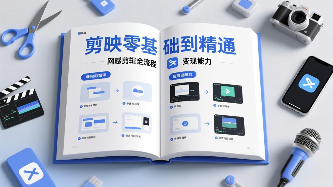 剪映零基础也能快速上手，从入门到精通掌握网感剪辑全流程，掌握能直接变现的剪辑能力-大伟资源网