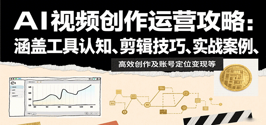 AI视频创作运营攻略：涵盖工具认知、剪辑技巧、实战案例、高效创作及账号定位变现等-大伟资源网