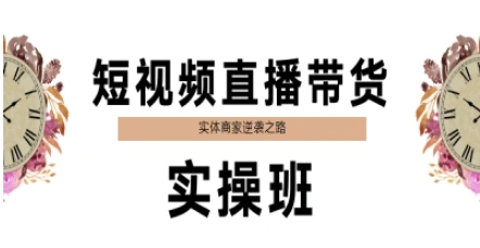 短视频直播带货实操班，实体商家逆袭之路-大伟资源网