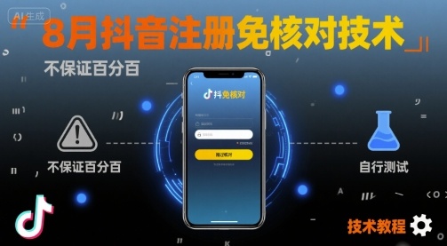 8月抖音注册免核对技术，不保证百分百，自测-大伟资源网