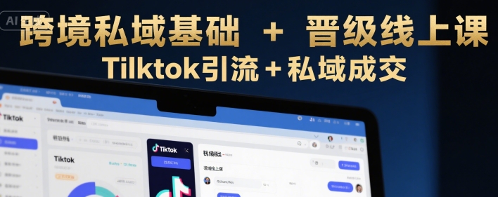 跨境私域基础+晋级线上课，Tilktok引流+私域成交-大伟资源网