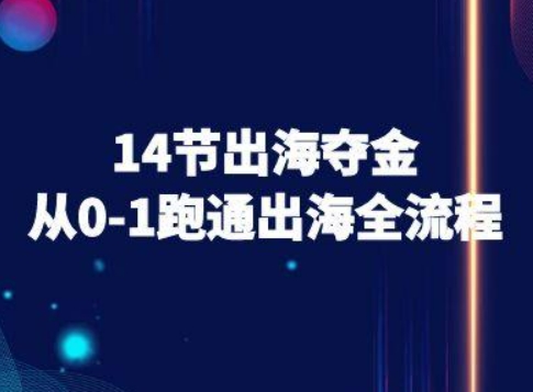 14节出海夺金从0-1跑通出海全流程-跨境电商教程-大伟资源网