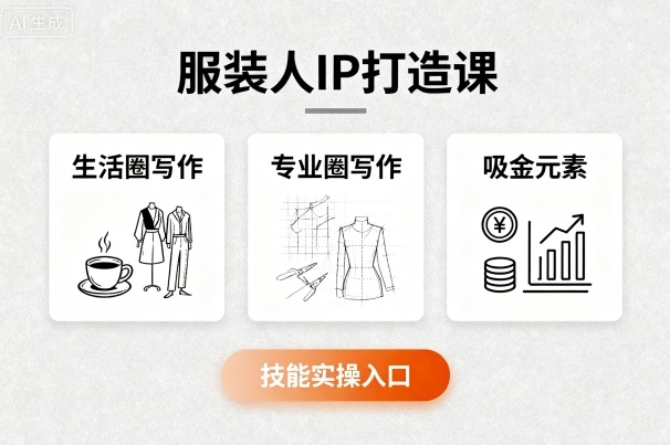 服装人IP打造课，文案创富+生活圈写作+专业圈写作+服装人专属+吸金元素+技能实操-大伟资源网