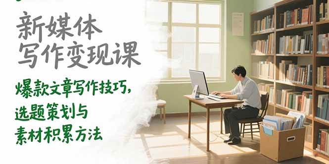 （15345期）新媒体写作变现课，爆款文章写作技巧，选题策划与素材积累方法-大伟资源网
