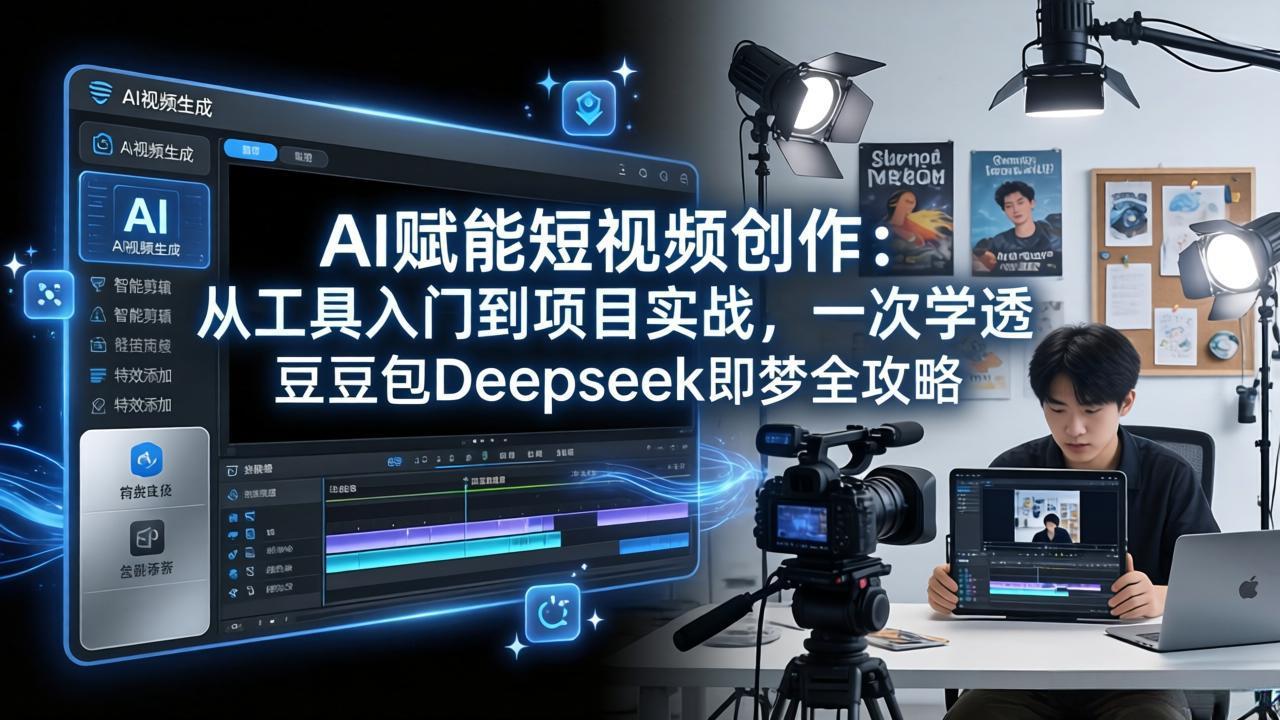 AI赋能短视频创作：从工具入门到项目实战，一次学透豆包Deepseek即梦全攻略-大伟资源网