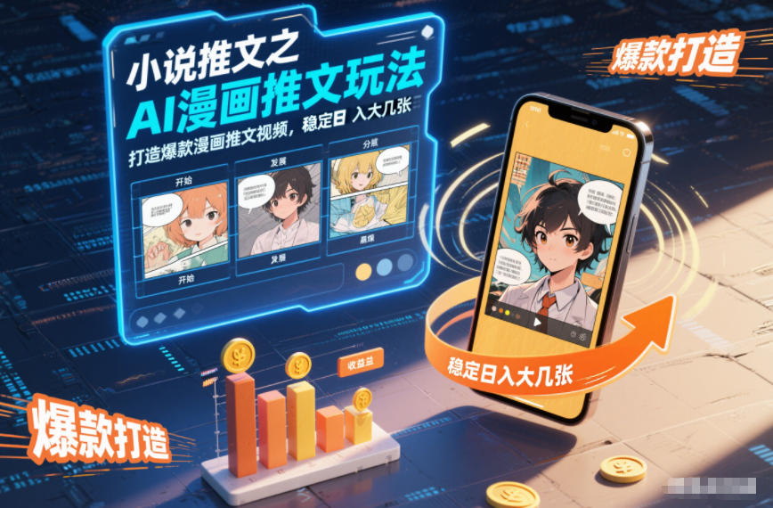 小说推文之AI漫画推文玩法，打造爆款漫画推文视频，稳定日入大几张-大伟资源网