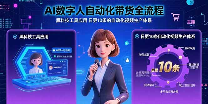 （15699期）AI数字人自动化带货全流程：黑科技工具应用 日更10条的自动化视频生产体系-大伟资源网