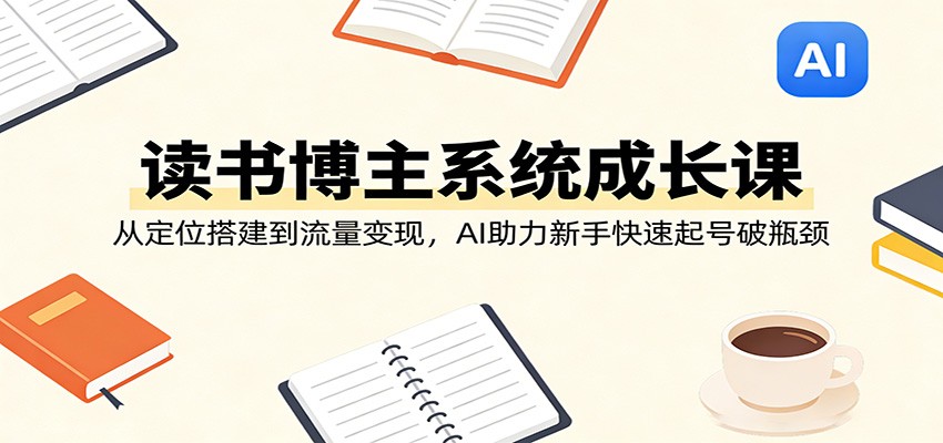 读书博主系统成长课：从定位搭建到流量变现，AI助力新手快速起号破瓶颈-大伟资源网