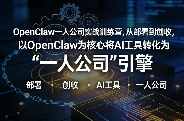 OpenClaw小龙虾+一人公司实战训练营，从部署到创收，将AI工具转化为“一人公司”引擎，低成本变现(更新)-大伟资源网