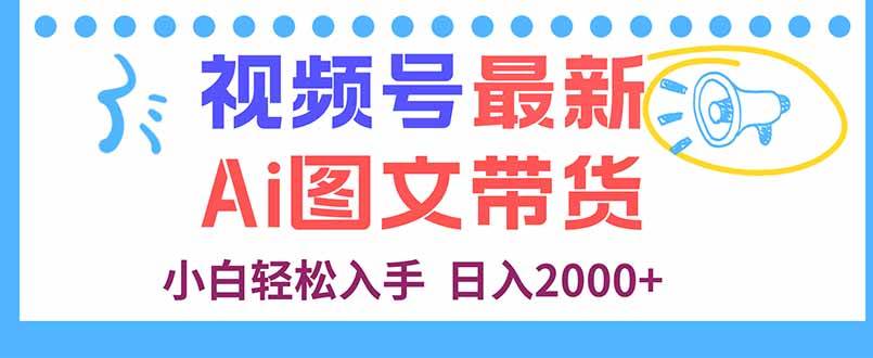 （16092期）视频号最新AI图文带货，每天几分钟，小白轻松入手，日入2000+-大伟资源网