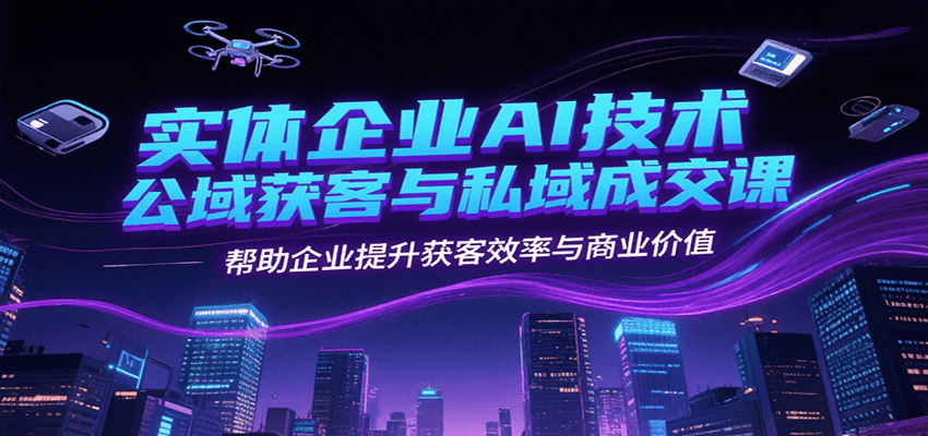 实体企业AI技术公域获客与私域成交课，帮助企业提升获客效率与商业价值-大伟资源网
