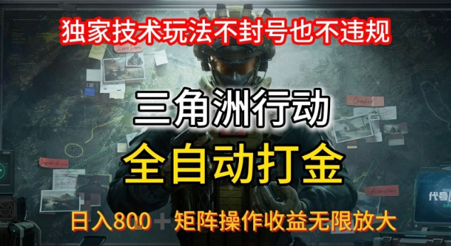 三角洲最新全自动G机，独家技术玩法，不封号也不违规， 日入8张+可矩阵操作，收益无限放大【揭秘】-大伟资源网