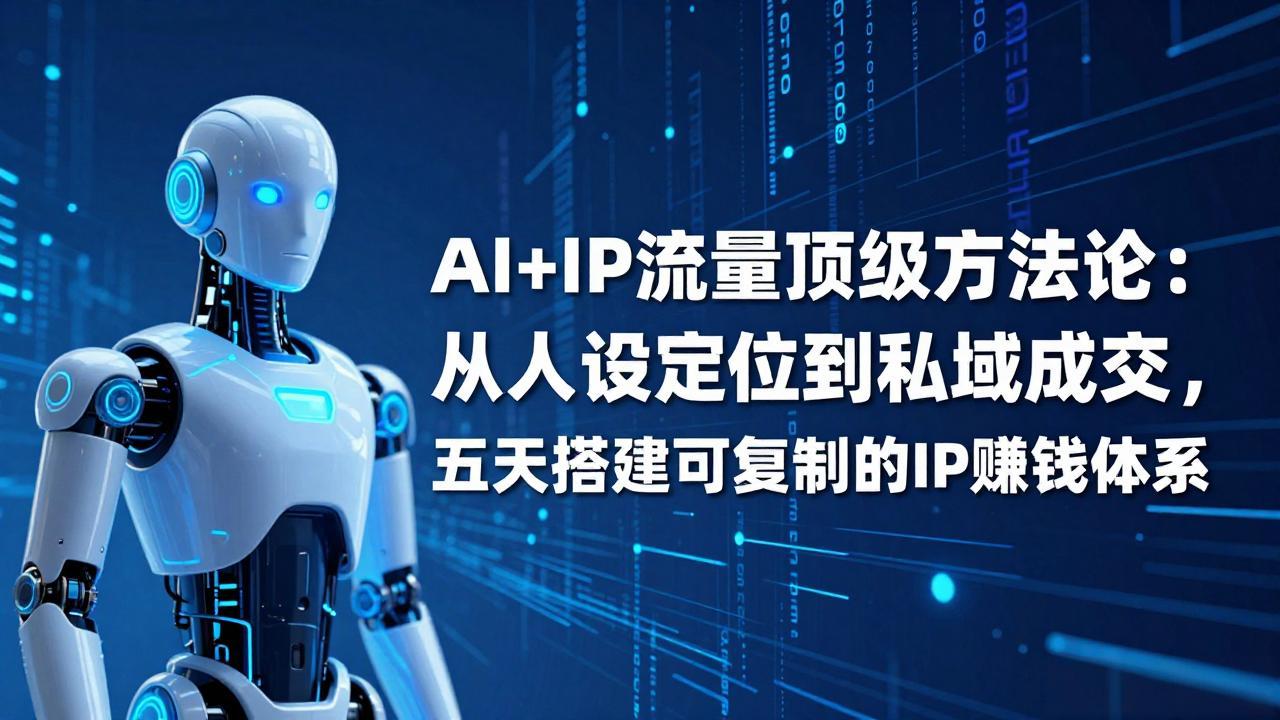 AI+IP顶级方法论：从人设定位到私域成交，五天搭建可复制的IP赚钱体系-大伟资源网