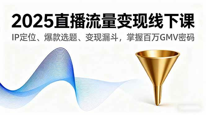 （16062期）2025直播流量变现线下课，IP定位、爆款选题、变现漏斗，掌握百万GMV密码-大伟资源网