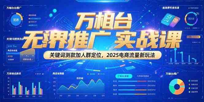 万相台无界推广实战课，关键词测款加人群定位，2025电商流量新玩法-大伟资源网