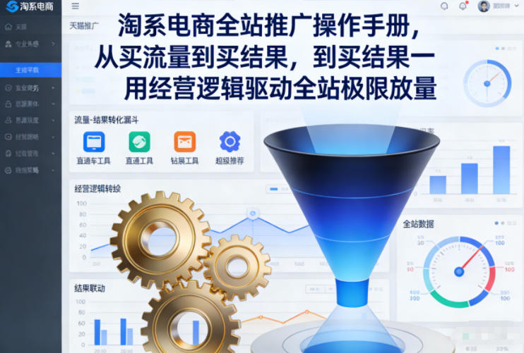 淘系电商全站推广操作手册，从买流量到买结果一用经营逻辑驱动全站极限放量-大伟资源网