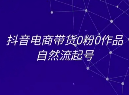 抖音电商带货0粉0作品自然流起号，抖音电商教程-大伟资源网