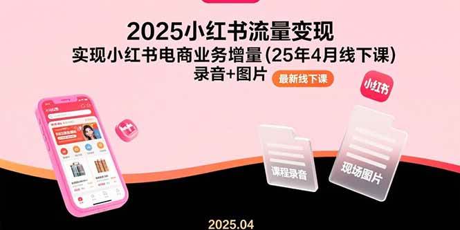 （15601期）2025小红书流量变现，实现小红书电商业务增量(25年4月线下课)录音+图片-大伟资源网