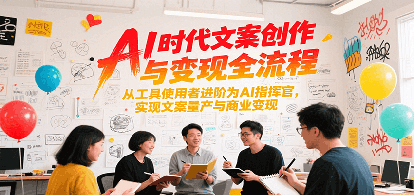 AI时代文案创作与变现全流程，从工具使用者进阶为AI指挥官，实现文案量产与商业变现-大伟资源网