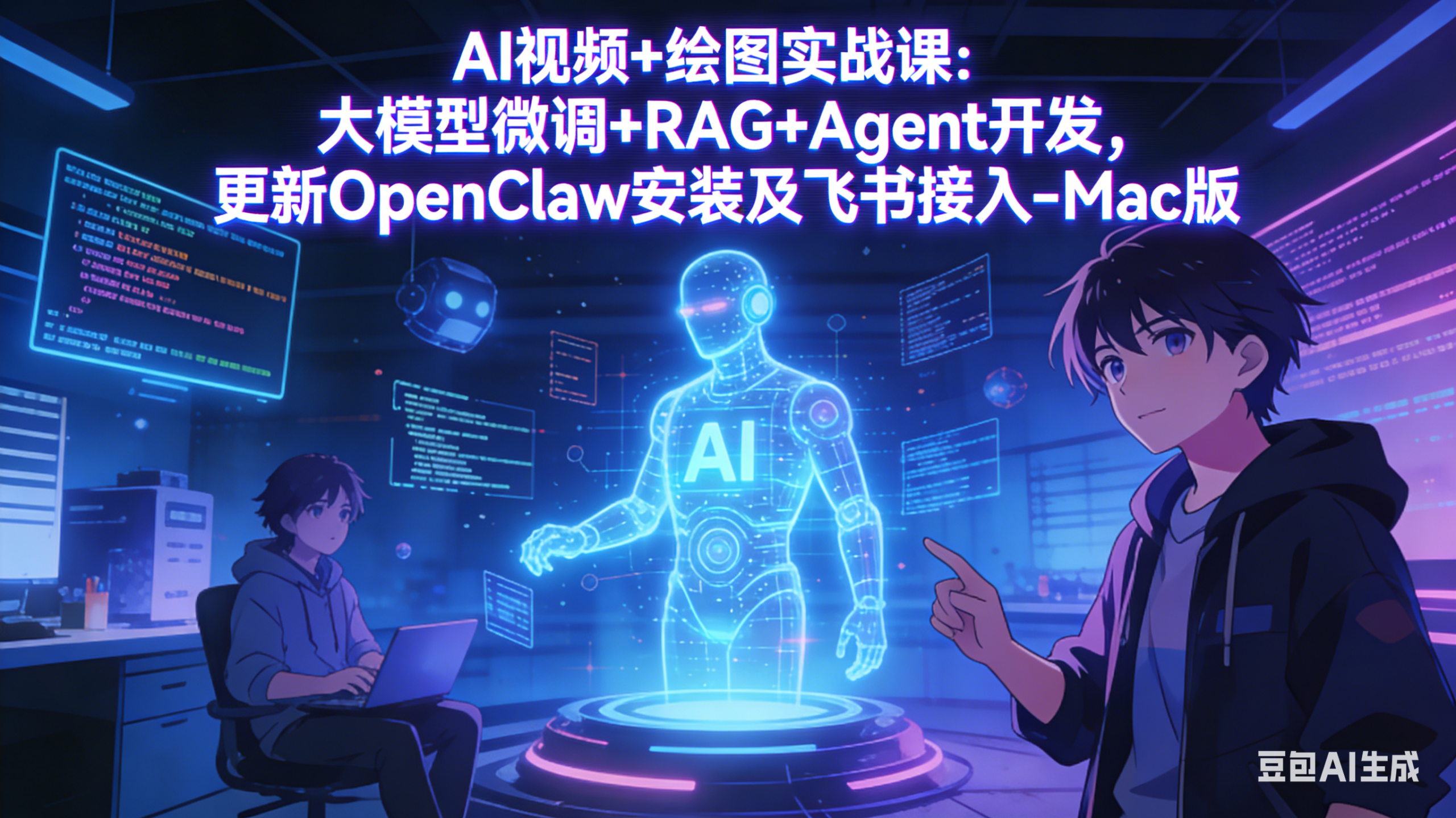 AI视频+绘图实战课：大模型微调+RAG+Agent开发，更新OpenClaw安装及飞书接入-Mac版-大伟资源网